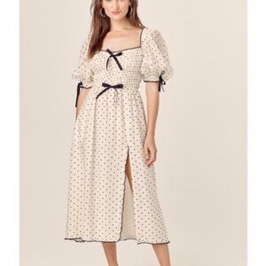 For Love And Lemons Polka Dot Midi Dress